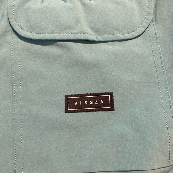 Vissla Boardshorts Mens 38 Blue Surf Drawstring Swim Poly Stretch - Picture 6 of 7